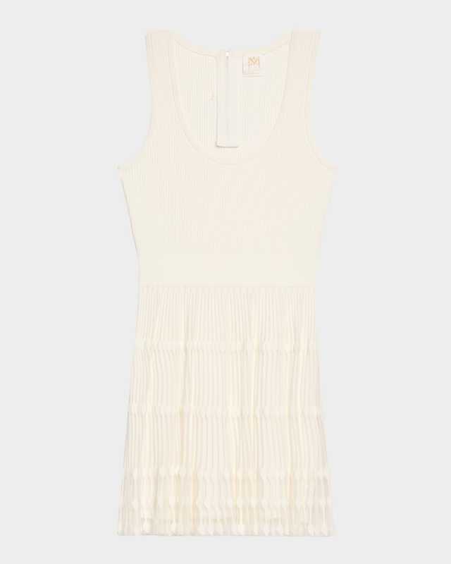 Ribbed Sheer-Knit Mini Dress